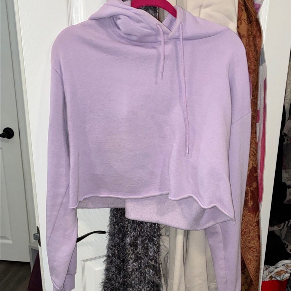 Forever 21 Lilac Cropped Hoodie Women’s Pullover